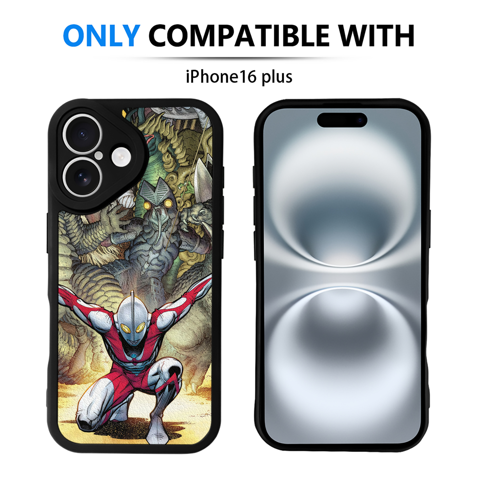 （画像用） ウルトラマン Ultraman 【iPhone 16シリーズ対応】シリコンスマホケース（レザー調） 材質：シリコン